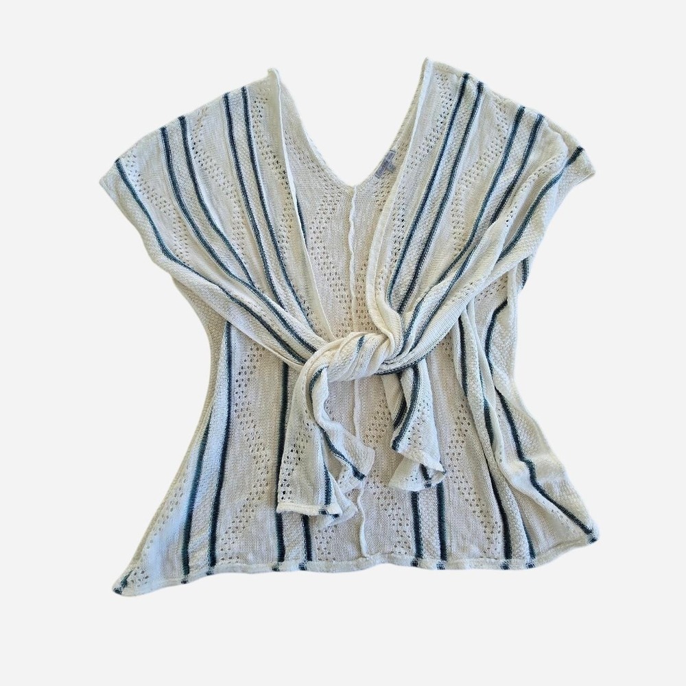 Vintage y2k Charlotte Russe flowy boho nautical crochet knit vest swim cover up